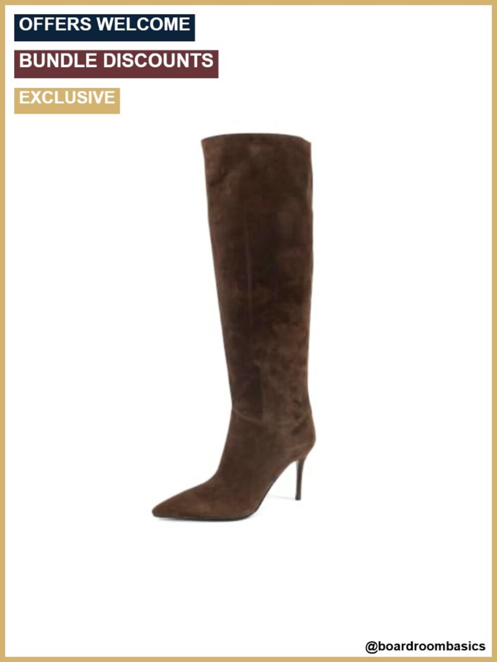 Suede Genuine Leather Knee High Boots Stilettos Womens Wide Calf Pull On Ruched